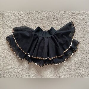 Gorgeous black skirt size 5T black tule & cotton lining with leopard print trim